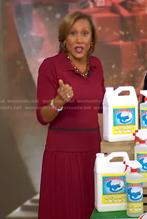Robin’s red polo midi dress on Good Morning America