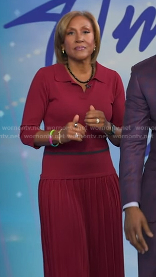 Robin’s red polo midi dress on Good Morning America