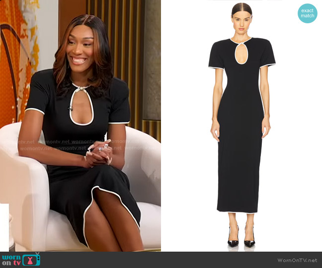 Rowen Rose Cut Out Maxi Dress worn by A'ja Wilson on Good Morning America
