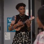 Eli’s black and white printed skirt on Bel-Air