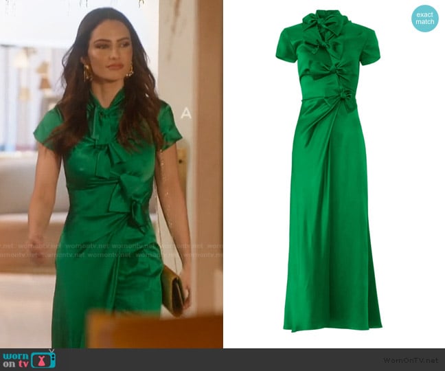 Saloni Kelly Dress in Emerald worn by Sandra Vergara on Selling Sunset