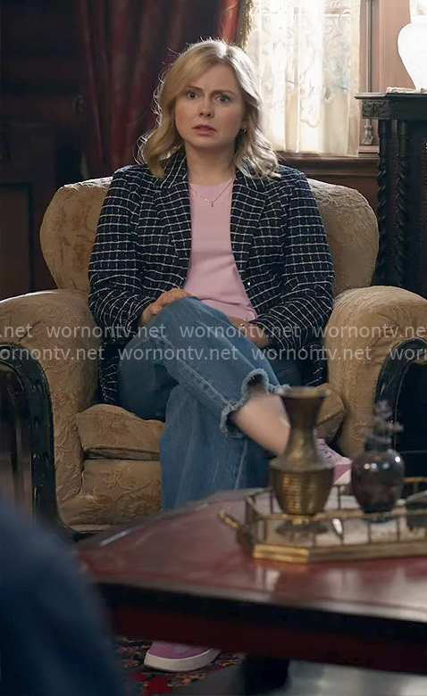 Sam’s checked tweed blazer on Ghosts