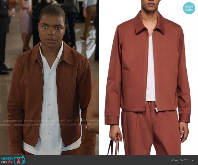 Sandro Cotton Jacket in Terra worn by Harry Grant (Elijah M. Cooper) on 9-1-1