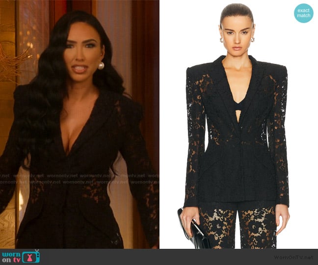 Sans Faff Kensington Lace Blazer worn by Bre Tiesi on Selling Sunset