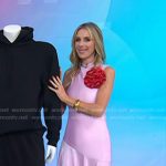 Sarah Eggenberger’s pink mock neck sleeveless midi dress on Today
