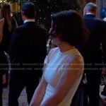 Sarah’s white sleeveless dress on Days of our Lives