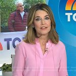 Savannah’s pink button down blouse and floral skirt on Today
