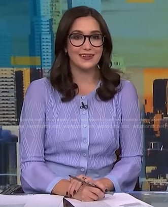 Savannah’s lilac diamond knit cardigan on NBC News Daily