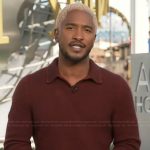 Scott’s red knit collared sweater on Access Hollywood