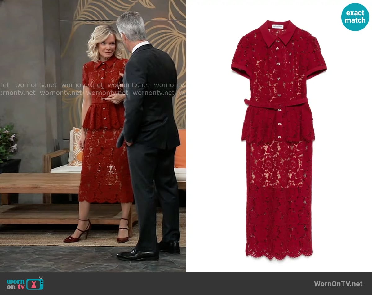 Self Portrait Lace peplum dress worn by Ava Jerome (Maura West) on General Hospital