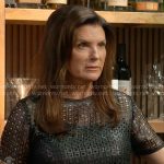 Sheila’s black geometric sequin top on The Bold and the Beautiful