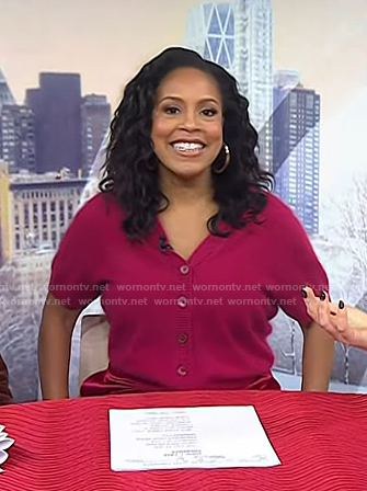 Sheinelle’s pink short sleeve cardigan on Today