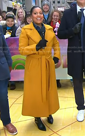 Sheinelle’s yellow belted trench coat on Today