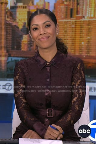 Shirleen’s brown lace shirtdress on Good Morning America