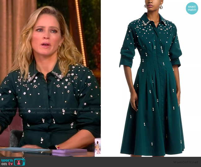 Simkhai Jazz Embellished A-Line Midi Dress worn by Sara Haines on The View