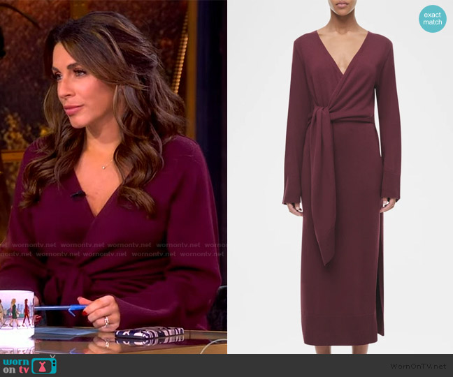 Simkhai Skyla Cashmere-Blend Wrap Dress worn by Alyssa Farah Griffin on The View