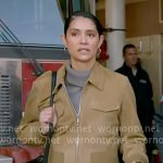 Stella’s suede bomber jacket on Chicago Fire
