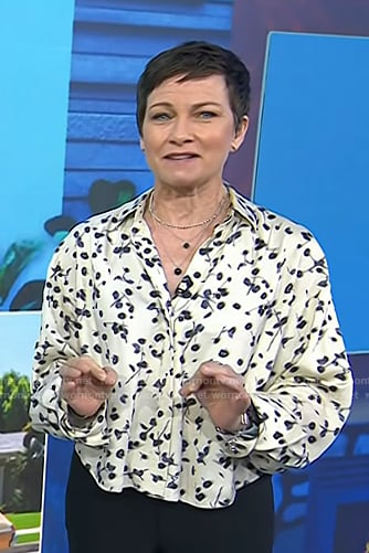 Stephanie’s ivory floral blouse on Today