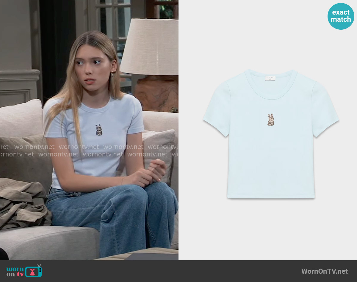 Sunday Best Besthug™ Little Ribbed Icon T-shirt worn by Charlotte Cassadine (Bluesy Burke) on General Hospital