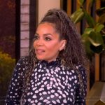 Sunny’s black animal print mesh dress on The View