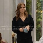 Taylor’s black wrap sweater on The Bold and the Beautiful