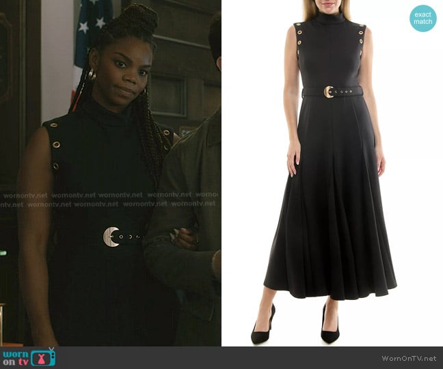 Taylor Mock-Neck Grommet A-Line Dress worn by Julia Payne Wagner (Brittany Inge) on Elsbeth