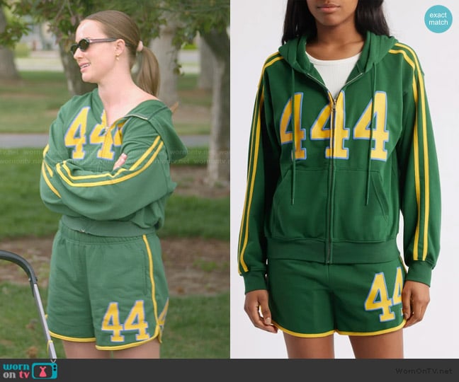 The Mayfair Group 444 Zip-Up Graphic Hoodie worn by Whitney Leavitt on The Secret Lives of Mormon Wives