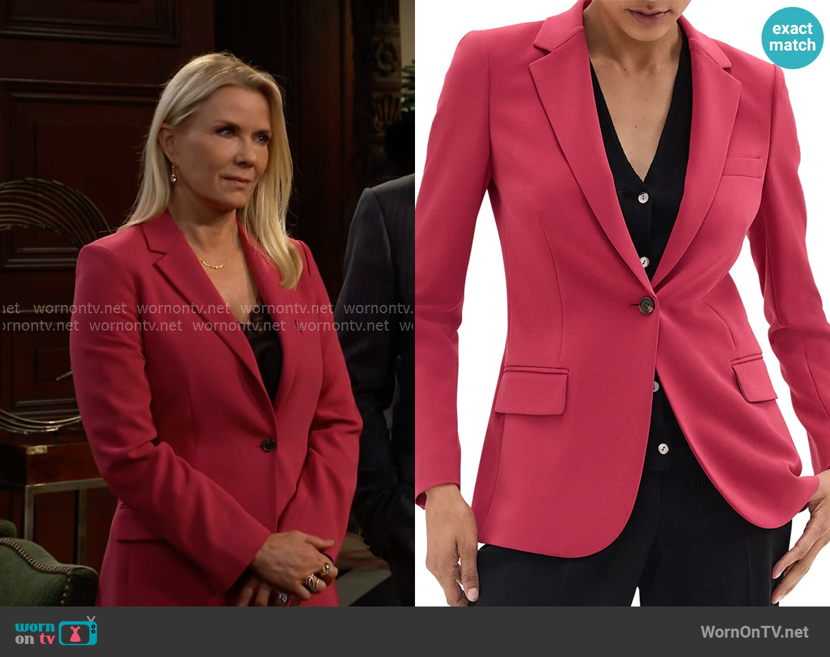 Theory Classic Staple Blazer in Deep Rose worn by Brooke Logan (Katherine Kelly Lang) on The Bold and the Beautiful