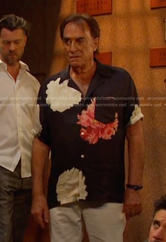 Tony’s black floral short sleeve shirt on Days of our Lives