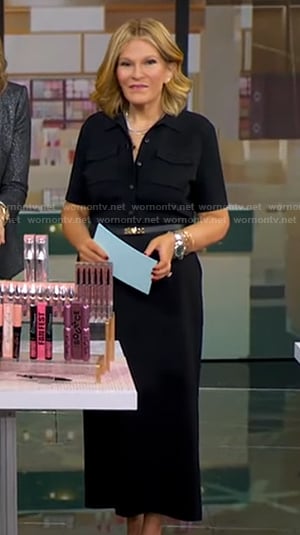 Tory’s black utility polo midi dres on Good Morning America