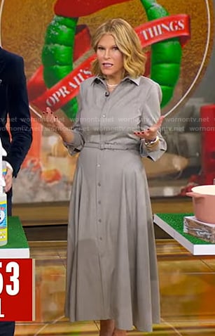 Tory’s grey belted shirtdress on Good Morning America