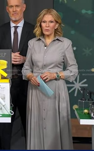 Tory’s grey belted shirtdress on Good Morning America