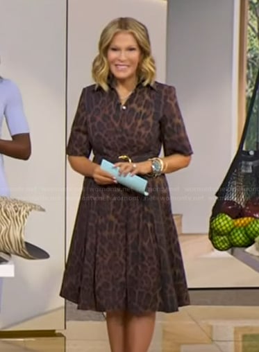 Tory’s leopard print belted dress on Good Morning America
