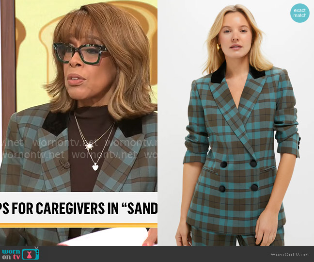 Tuckernuck Isle of Skye Plaid Diana Blazer worn by Gayle King on CBS Mornings