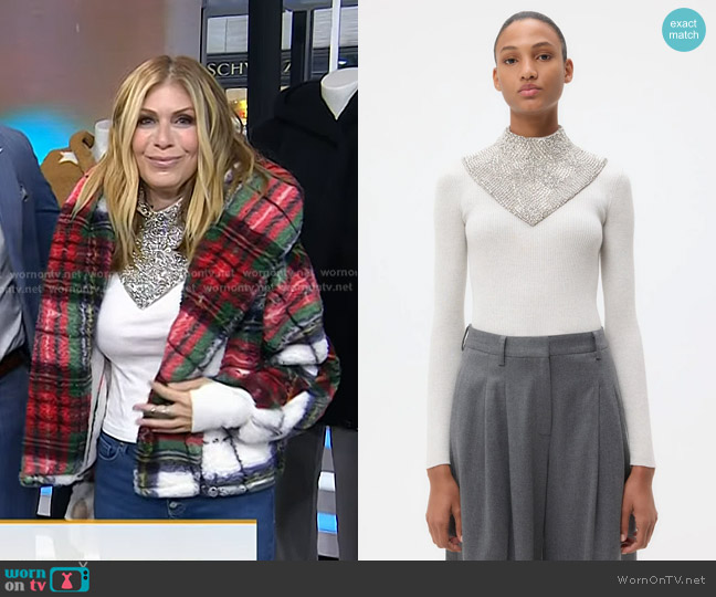 TWP Crystal Embellished Detachable Collar worn by Jill Martin on Today