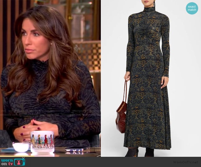 Ulla Johnson Koa Allover Print Long Sleeve Jersey Dress worn by Alyssa Farah Griffin on The View