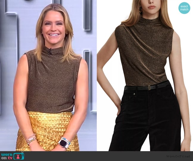 Veronica Beard Mylie Sleeveless Top worn by Sara Haines on The View