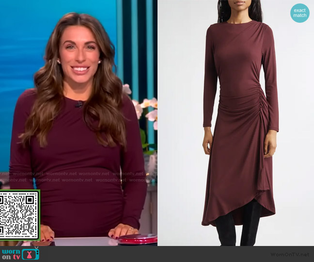 Veronica Beard Theodora Ruched Midi Dress worn by Alyssa Farah Griffin on The View