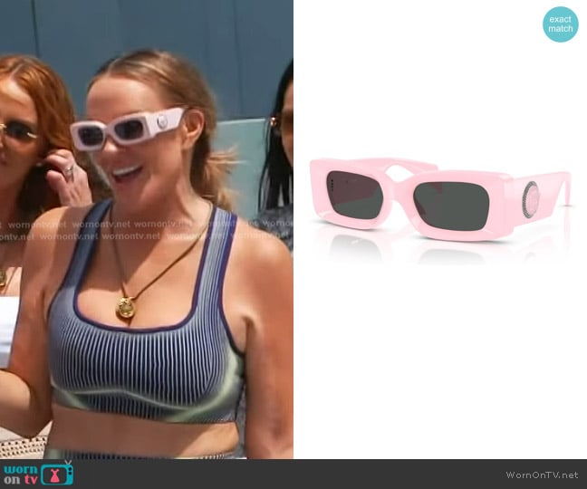 Versace Ve4474U Sunglasses in Pink Dark Grey worn by Heather Gay on The Real Housewives of Salt Lake City