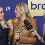 Vicky’s brown leather jacket on Access Hollywood