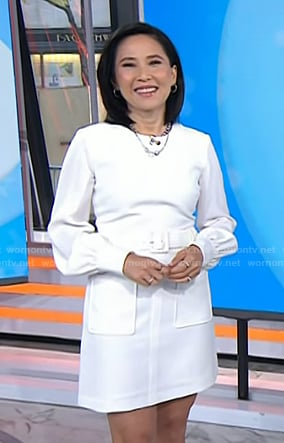 Vicky’s white long sleeve mini dress on Today
