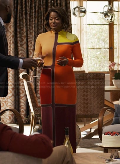 Viv’s colorblock maxi dress on Bel-Air