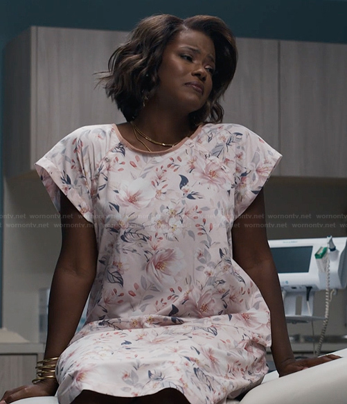 Viv’s floral hospital gown on Bel-Air