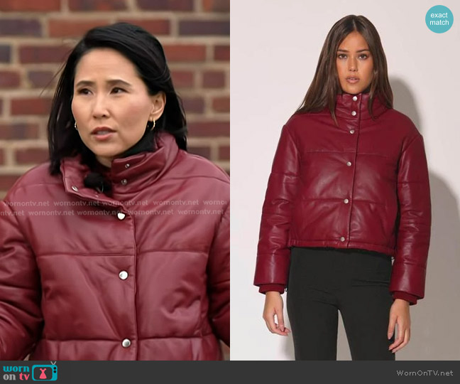 Walter Baker Jesse Jacket in Garnet worn by Vicky Nguyen on Today
