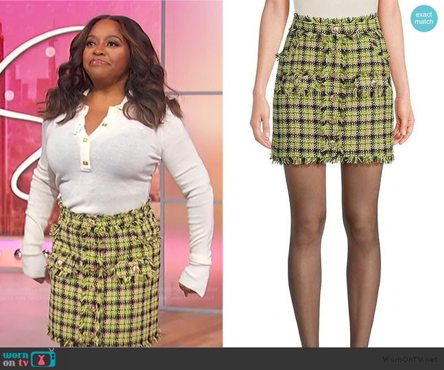 Walter Baker Plaid Frayed Miniskirt worn by Sherri Shepherd on Sherri