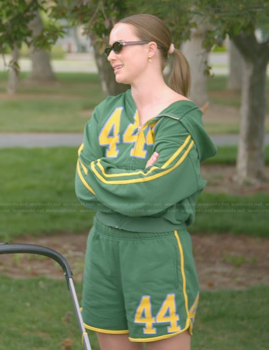 Whitney’s green 444 hoodie on The Secret Lives of Mormon Wives