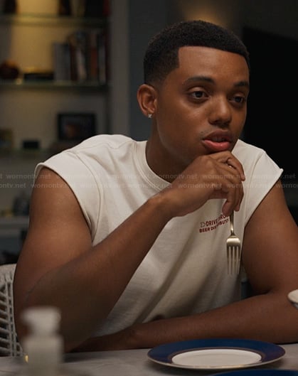 Will’s white muscle tank on Bel-Air