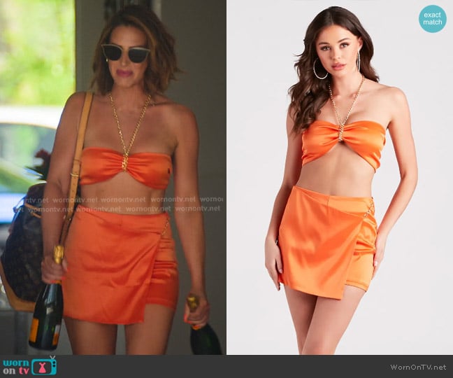 Windsor Me And The Rhythm Satin Bandeau Top worn by Polly Brindle (Polly Brindle) on Selling the OC
