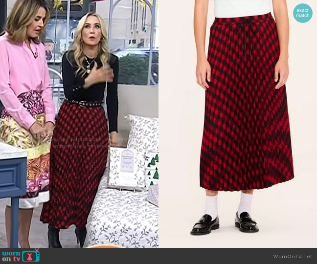 Woolrich x Target Buffalo Check Midi A-Line Pleated Skirt worn by Chassie Post on Today