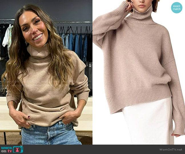 YKR Turtleneck Sweater in A-khaki worn by Melissa Garcia on Today